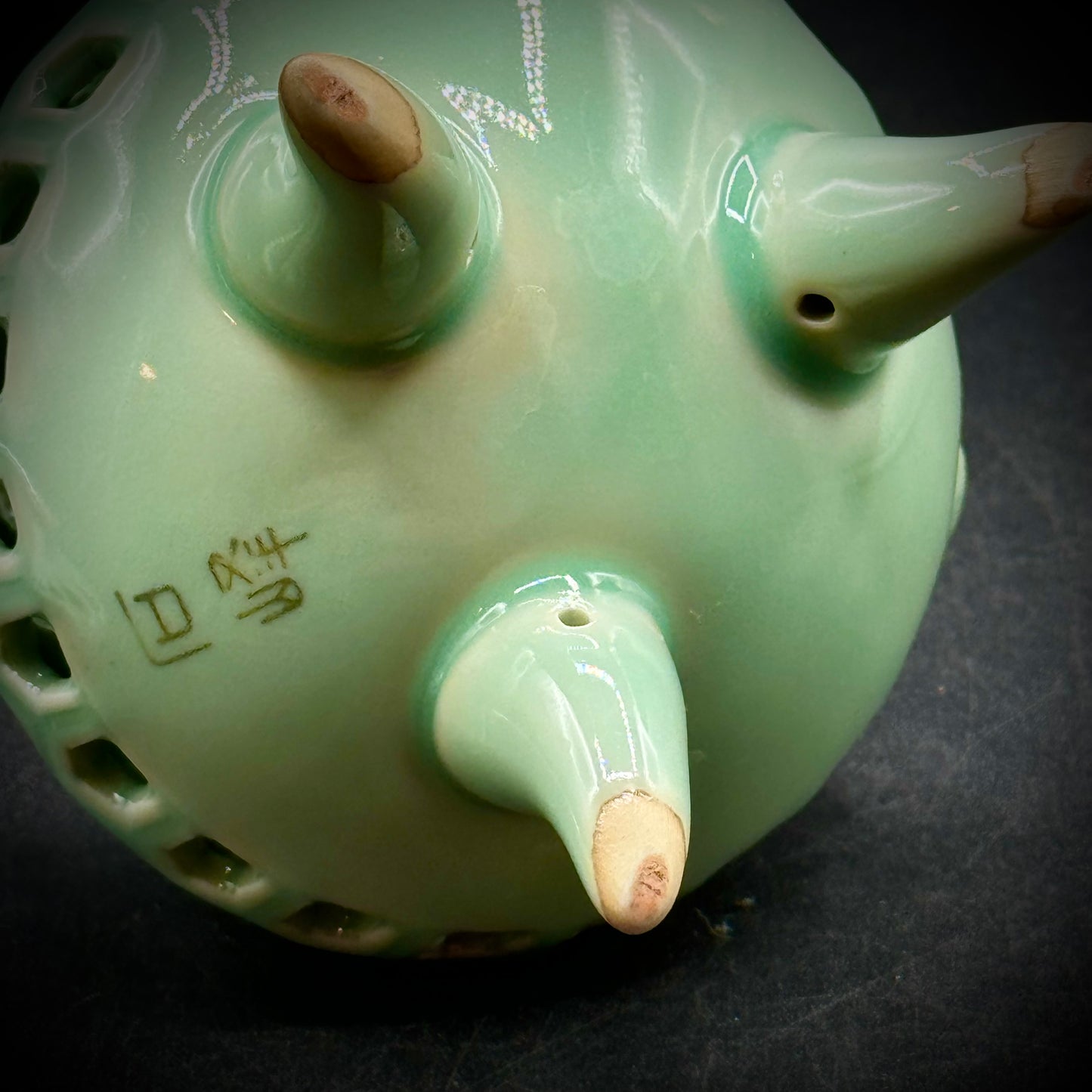 Japanese Celadon Porcelain Incense Pot