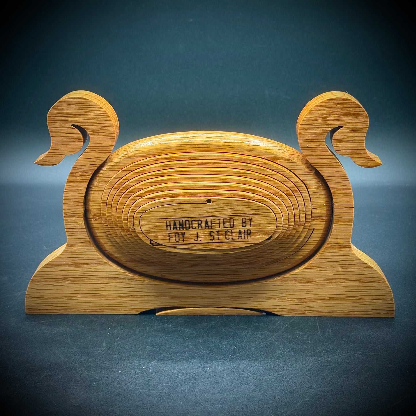 Artist Crafted & Signed Collapsable Wood Basket