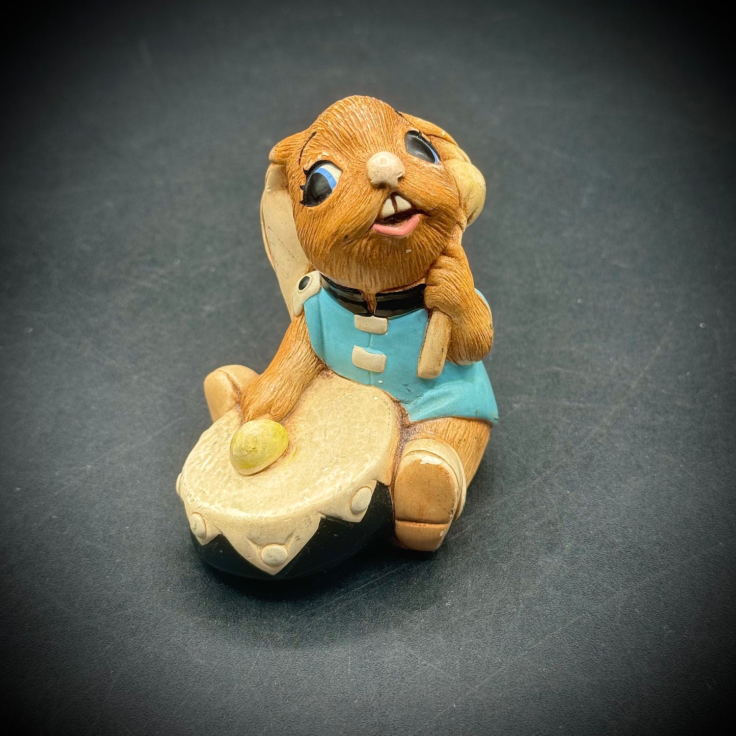 Vintage Hand Painted Stoneware Bunny Figurine "Bongo" - Made in England