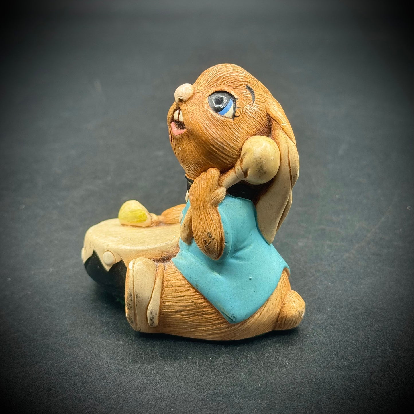 Vintage Hand Painted Stoneware Bunny Figurine "Bongo" - Made in England