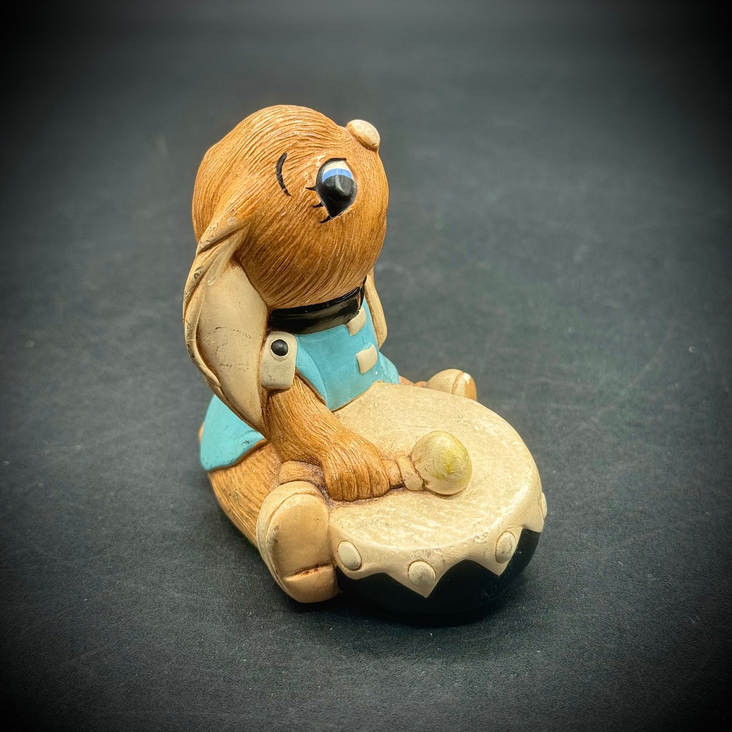 Vintage Hand Painted Stoneware Bunny Figurine "Bongo" - Made in England