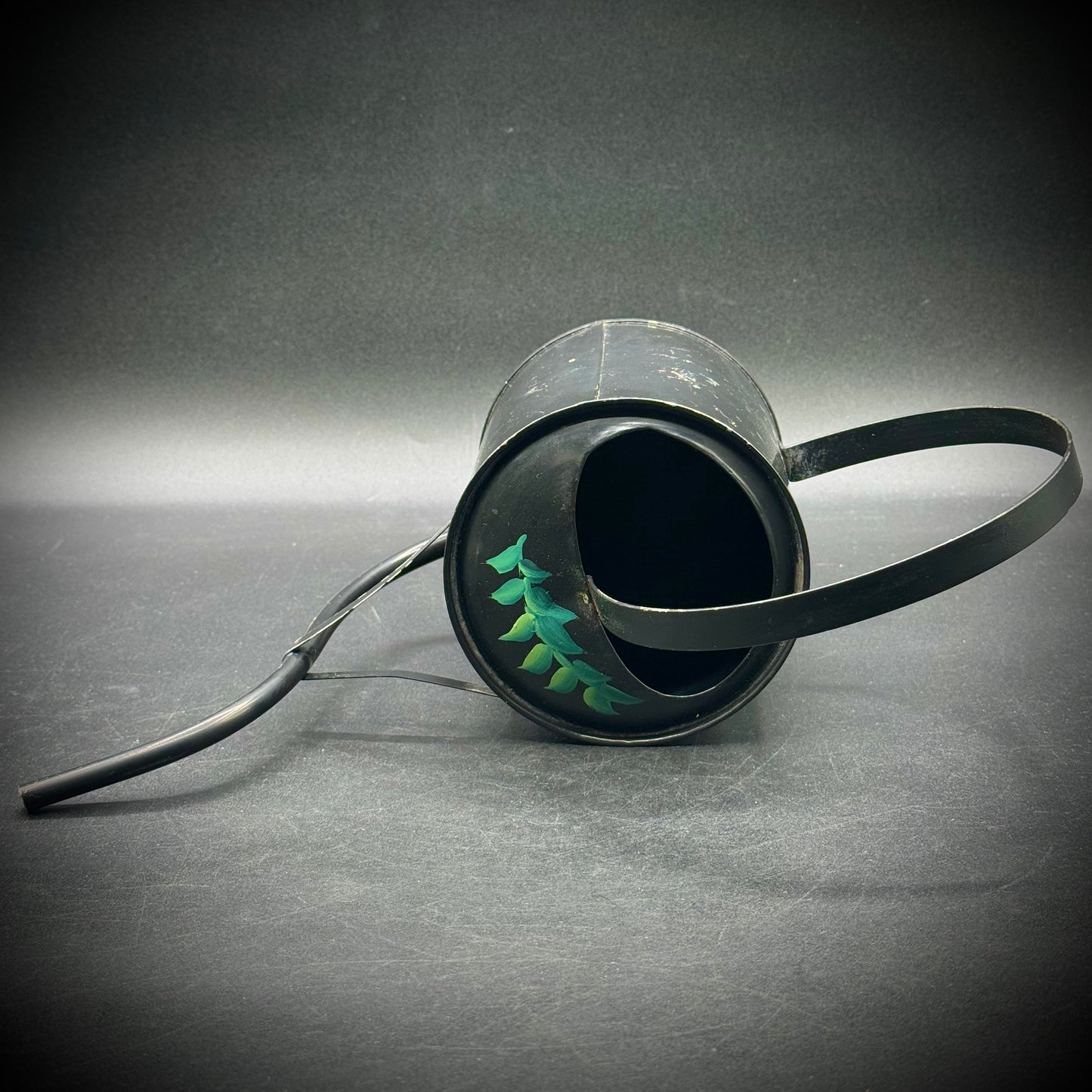 Vintage Hand Painted Metal Watering Can