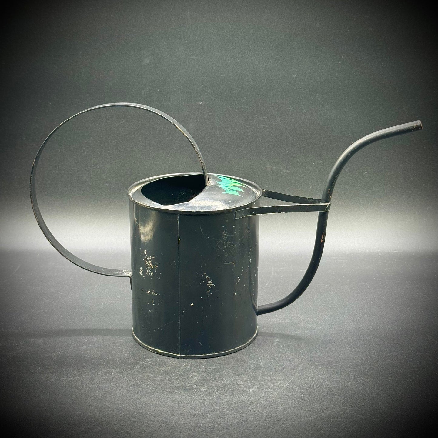 Vintage Hand Painted Metal Watering Can