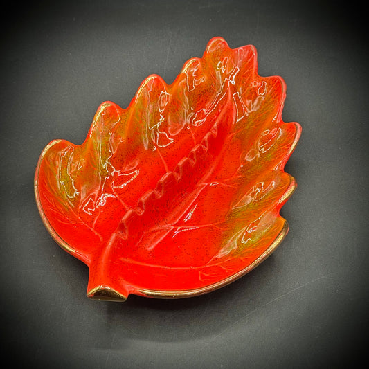 Vintage MCM 1960s California Pottery Leaf Ash Tray
