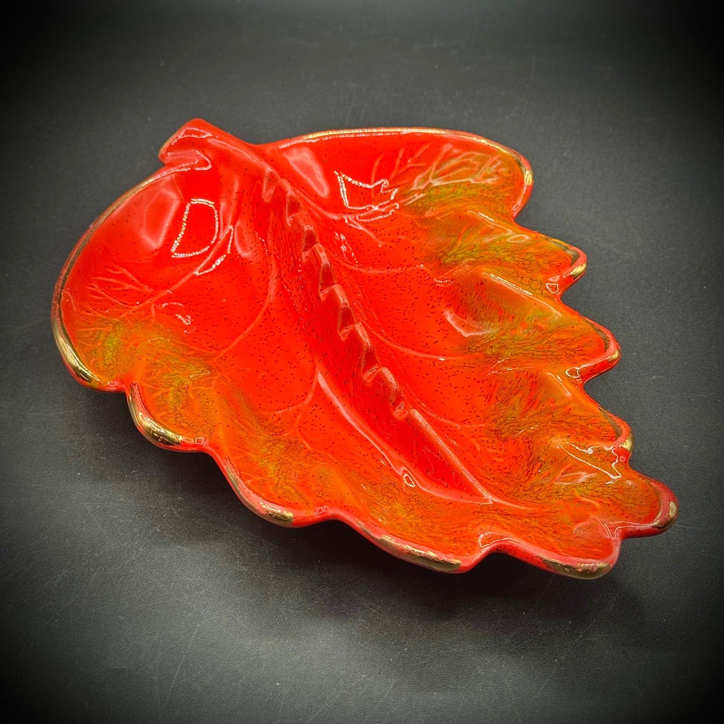 Vintage MCM 1960s California Pottery Leaf Ash Tray