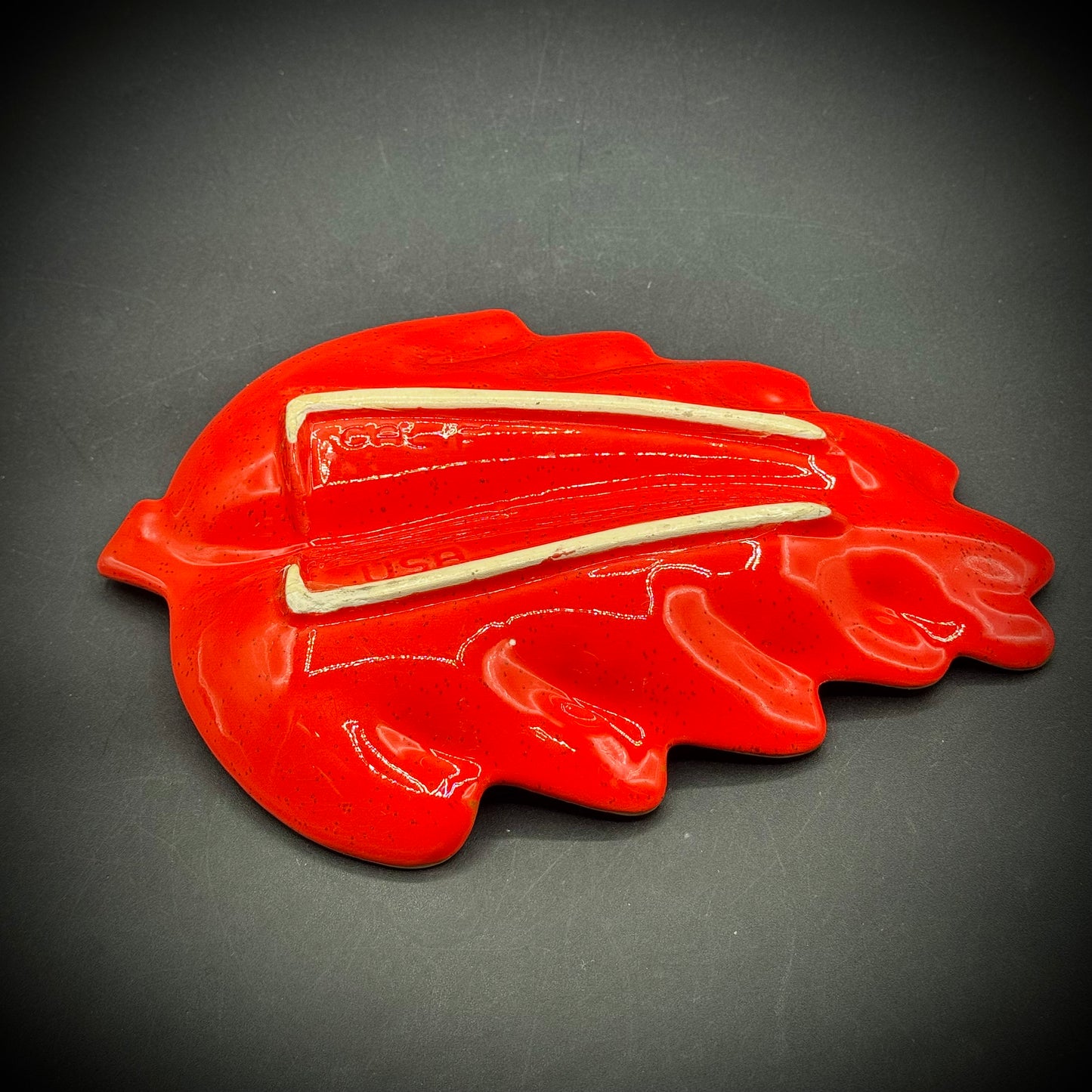 Vintage MCM 1960s California Pottery Leaf Ash Tray