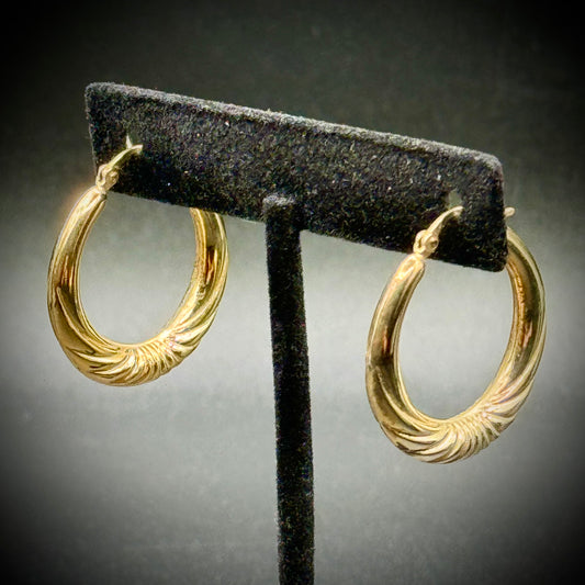 Sterling Silver Gold Plated Hoop Earrings