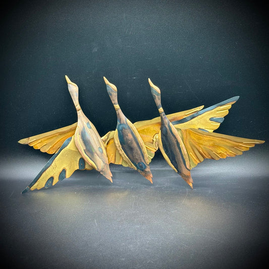 Vintage MCM Metal Hanging Geese Wall Decor