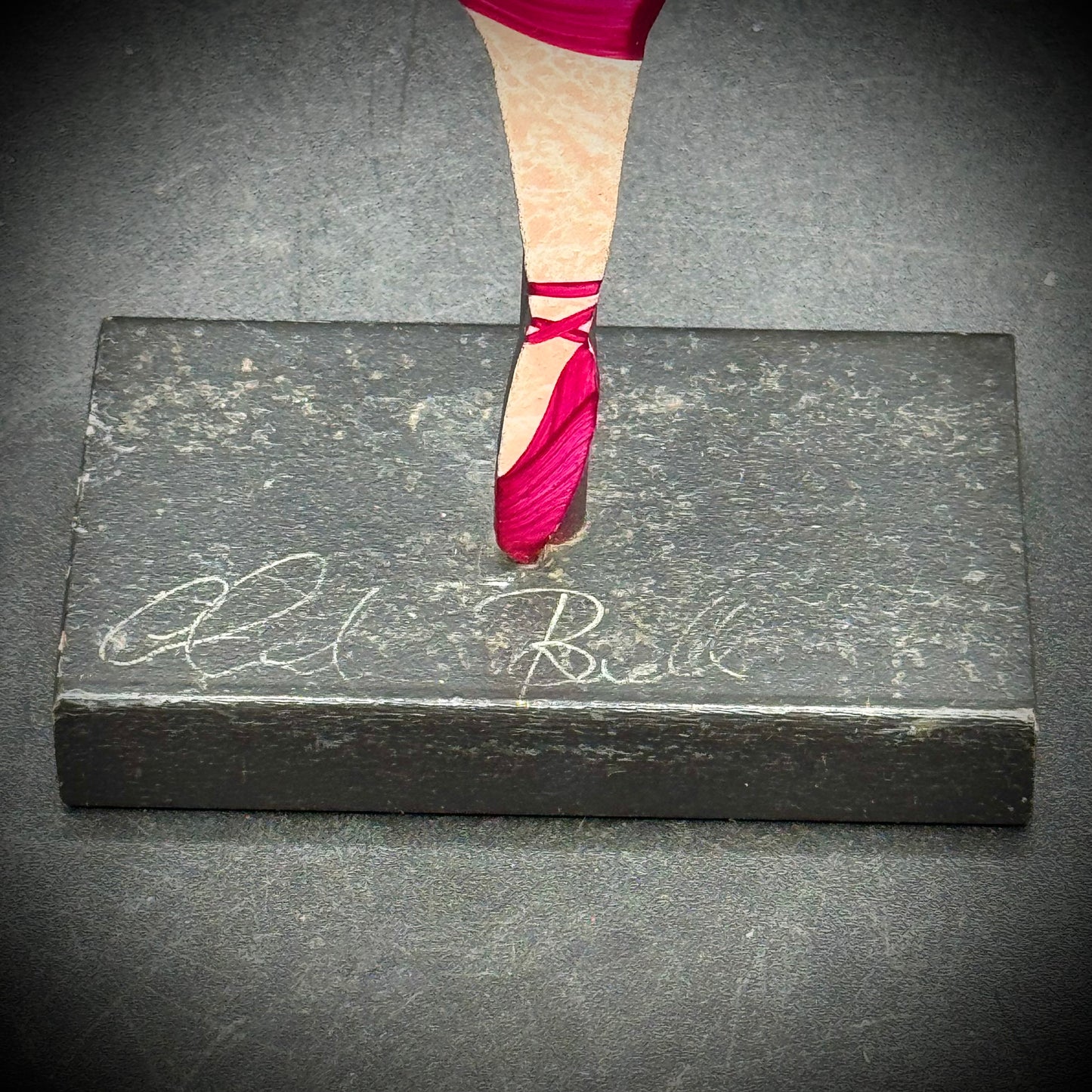 Artist Claudine Buell "Danseuse en Rose" Heavy Metal Sculpture on Base