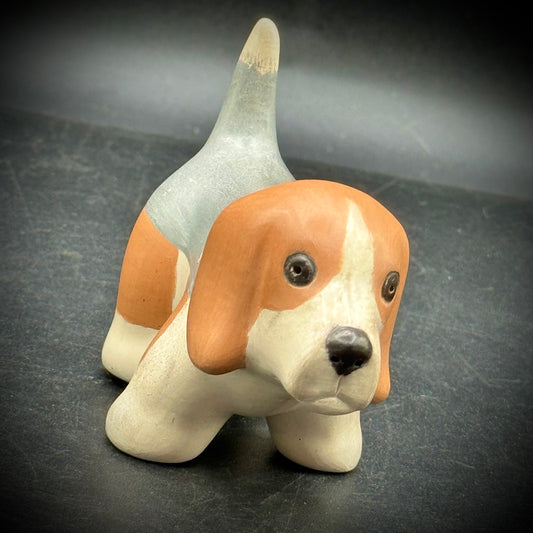Artist Signed Clay Dog Figurine - Made in Uruguay