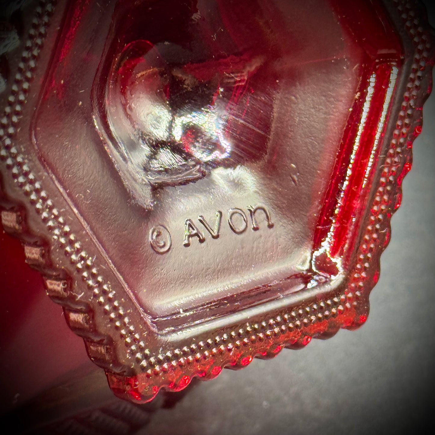 Vintage Cape Cod Cranberry Glass Pedestal Bowl by Avon