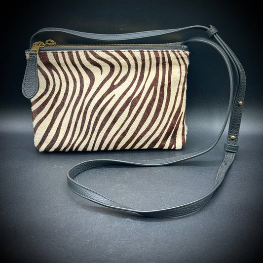 Banana Republic Faux Zebra Fur Crossbody Purse