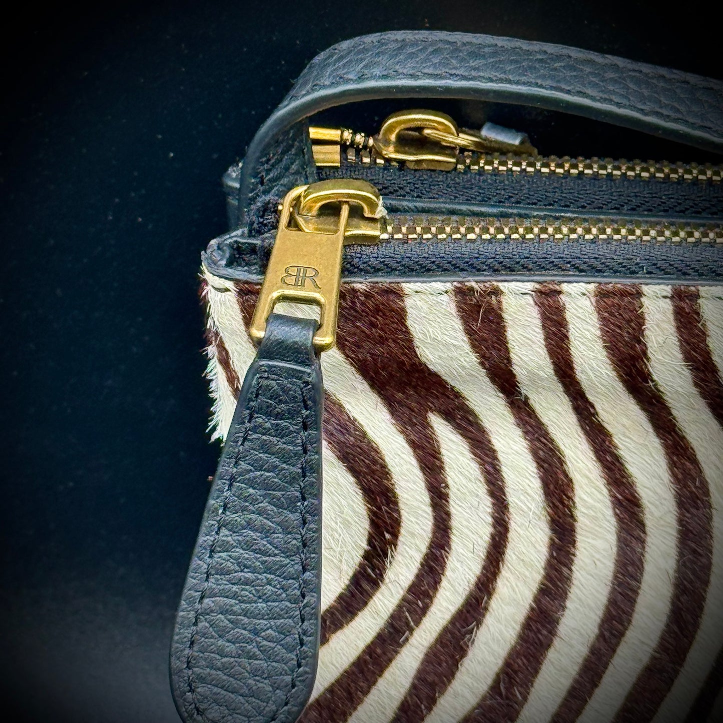 Banana Republic Faux Zebra Fur Crossbody Purse