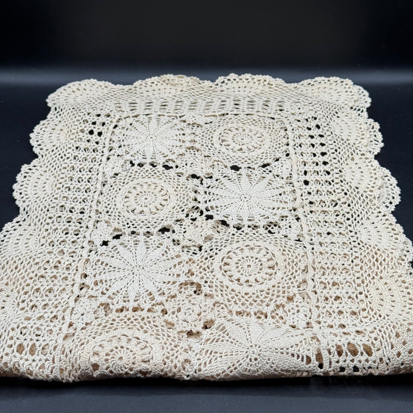 Antique Crocheted 48" Table Runner