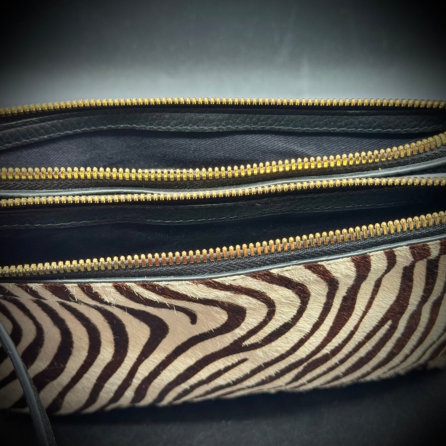 Banana Republic Faux Zebra Fur Crossbody Purse