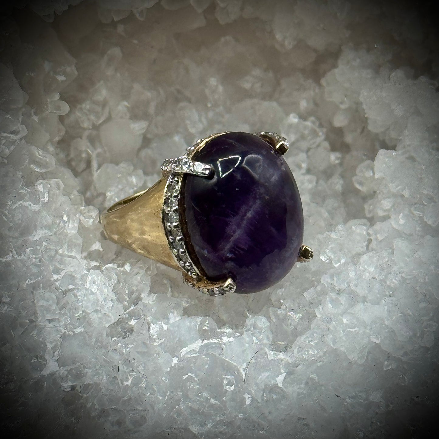 Stunning Amethyst Ring Set in .925 Sterling Silver with 14kt Gold Overlay