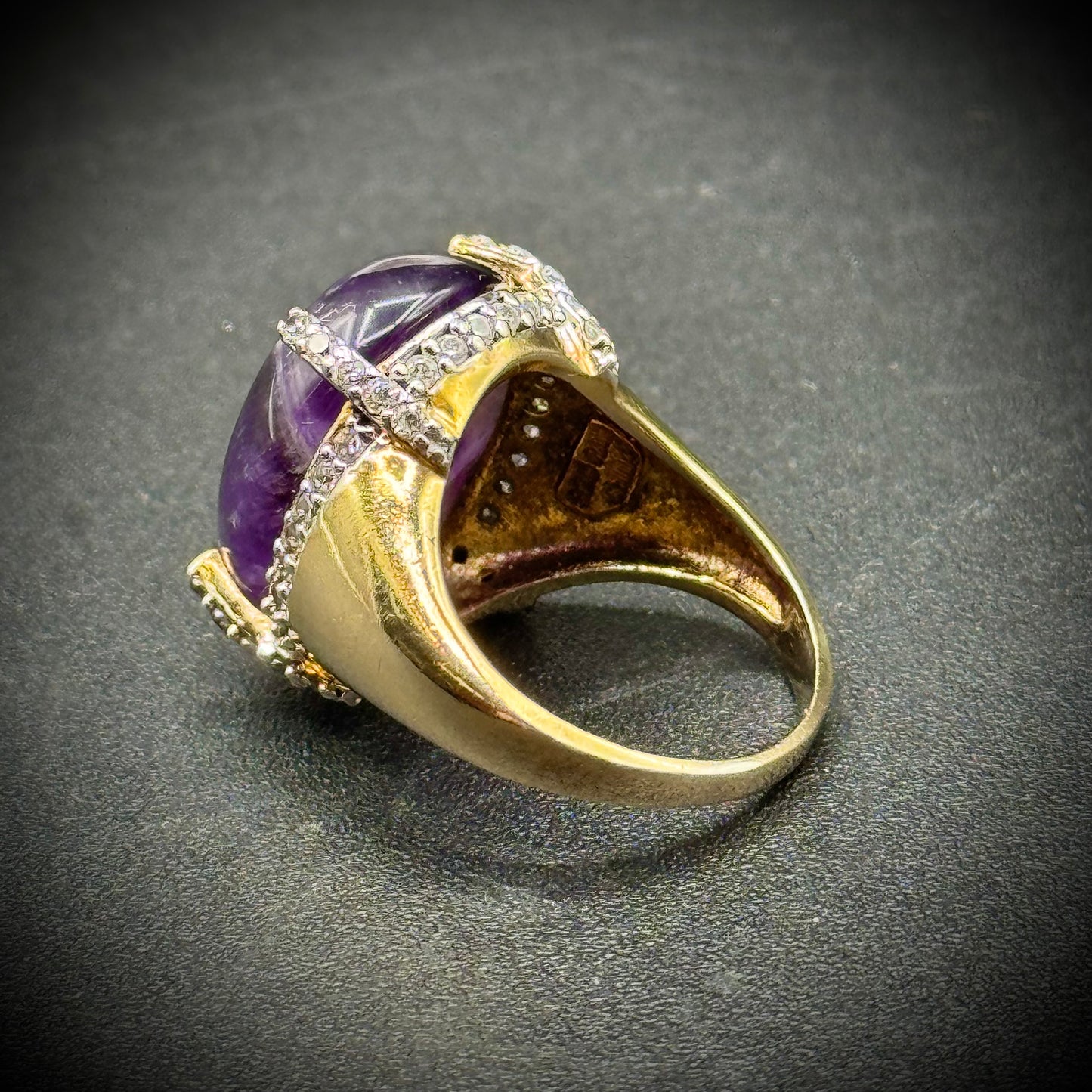 Stunning Amethyst Ring Set in .925 Sterling Silver with 14kt Gold Overlay
