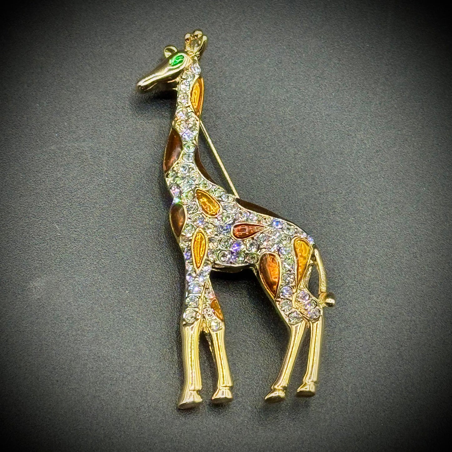 Fabulous Rhinestone Giraffe Brooch