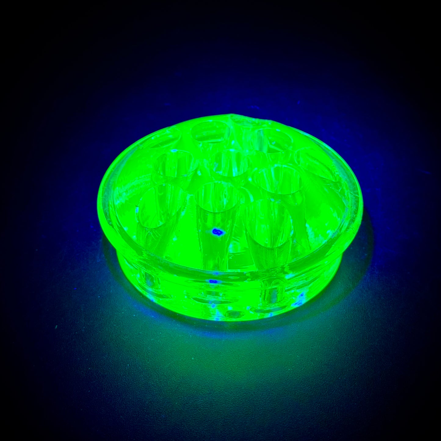 Uranium Glass Flower Frog