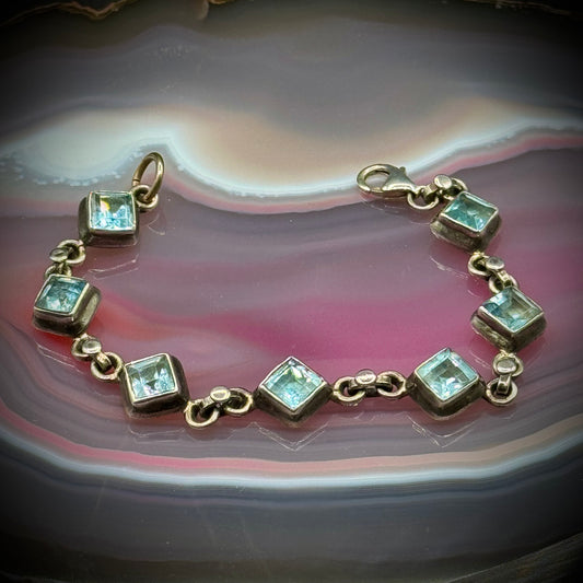 Beautiful Sterling Silver & Topaz Bracelet