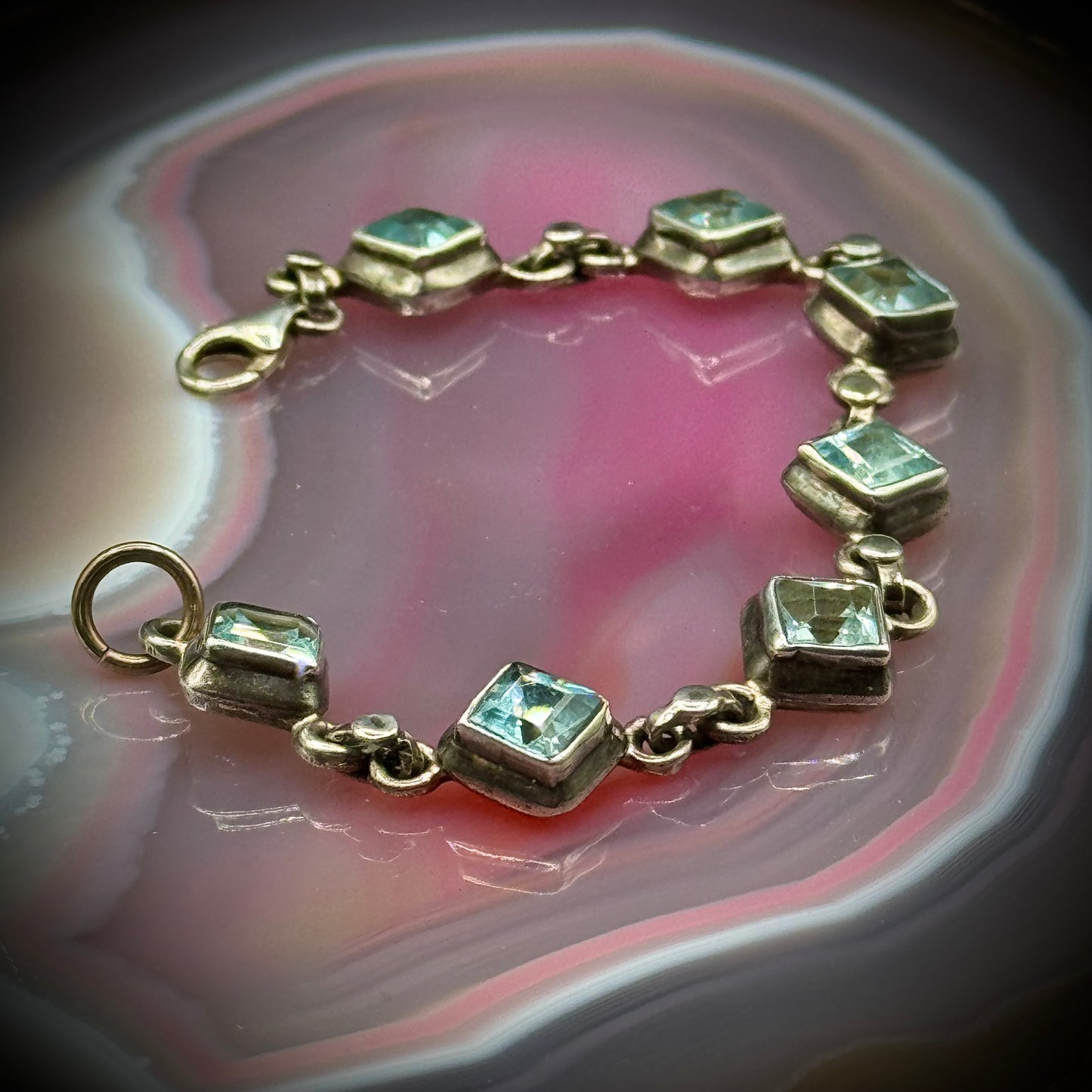Beautiful Sterling Silver & Topaz Bracelet