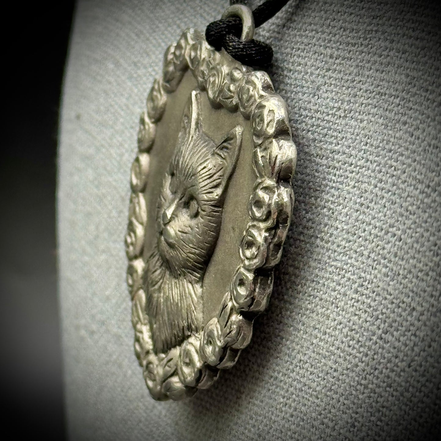 Vintage Avon Pewter Cat/Heart Pendant