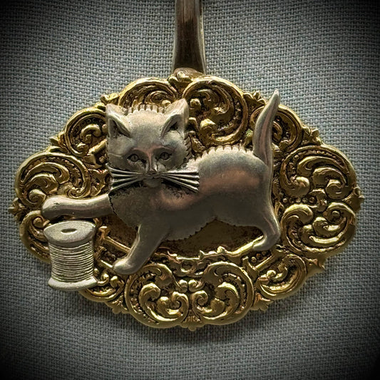 Unique Artist Made Large Kitty Cat Pendant