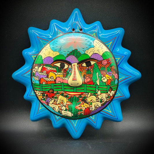Hand Painted Talavera Sun Hanging Art