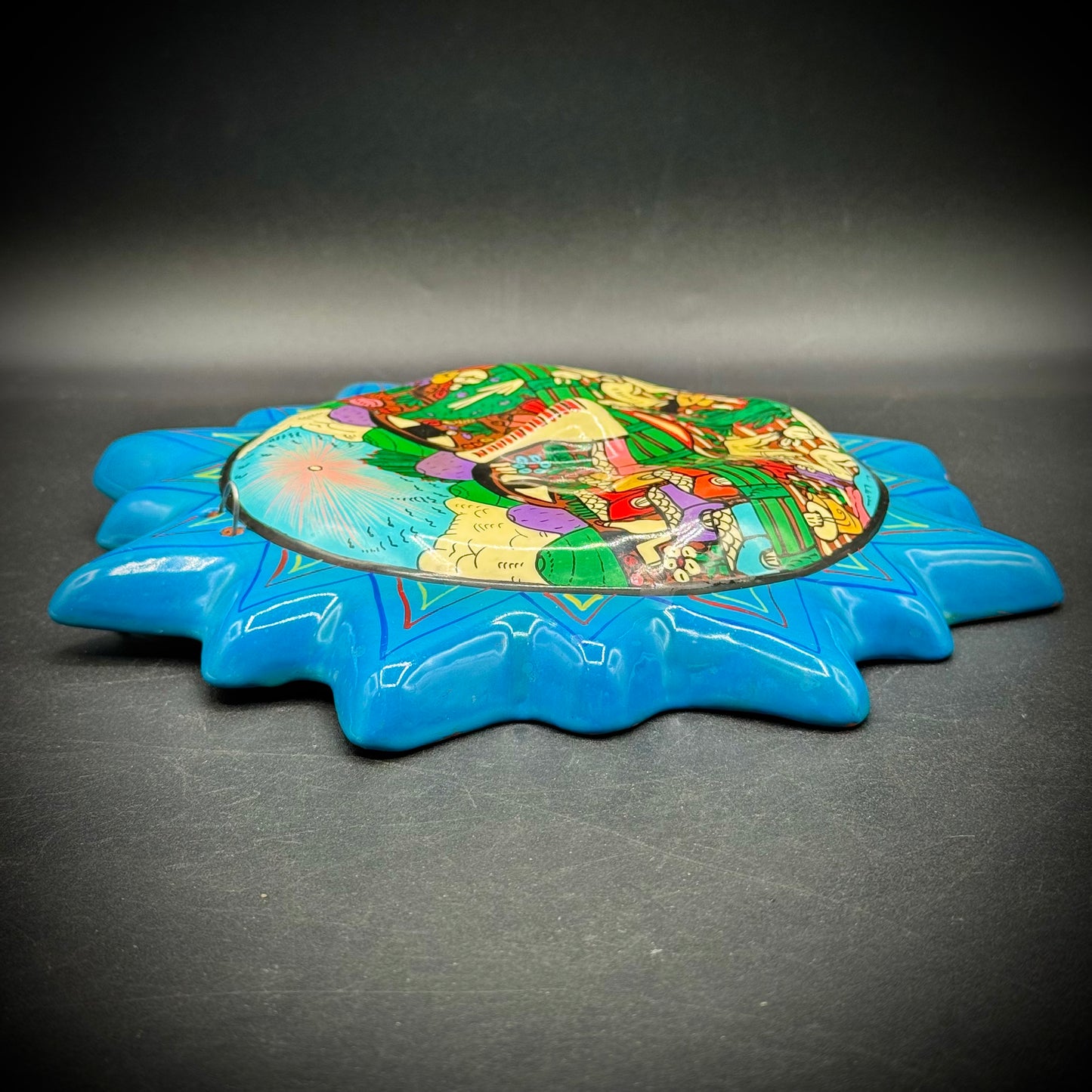 Hand Painted Talavera Sun Hanging Art