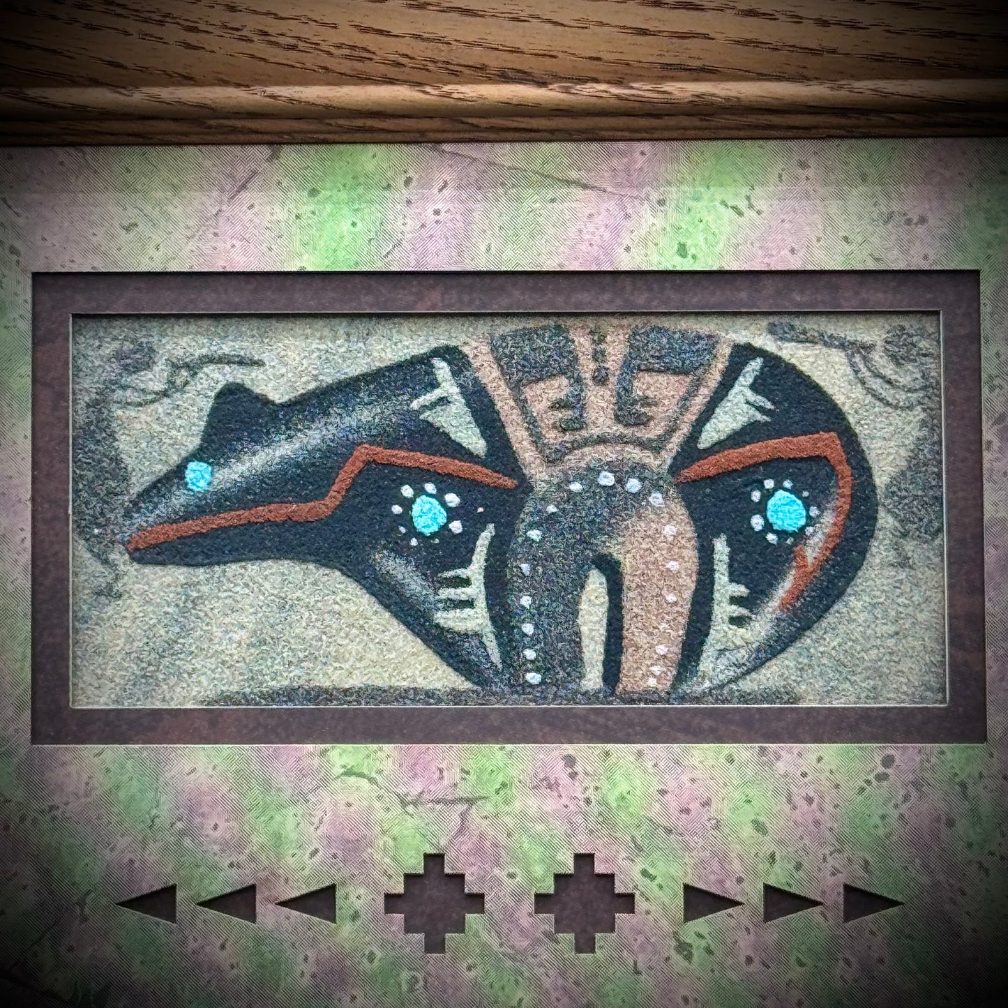 Artist Signed & Custom Framed Double Navajo Sand Painting
