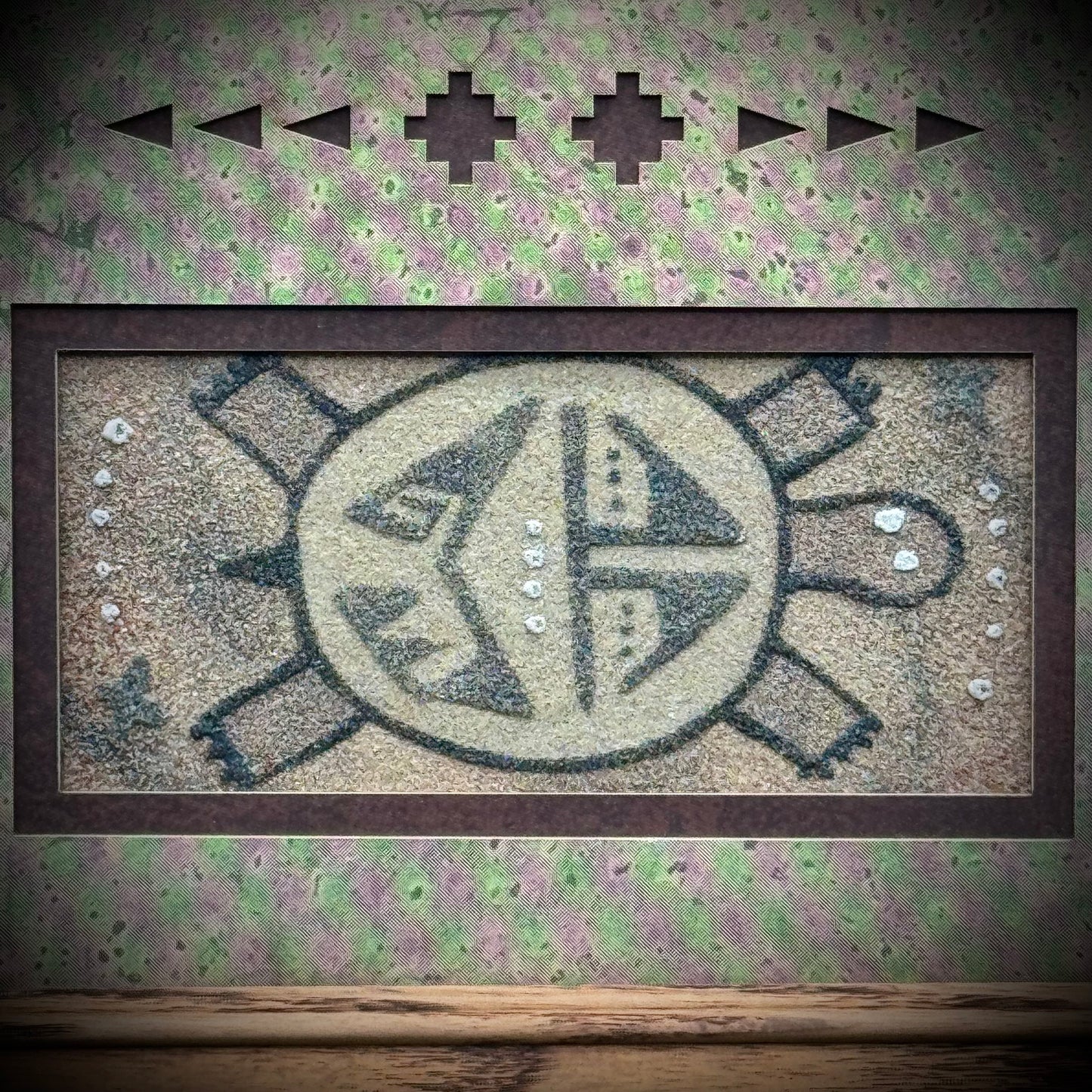 Artist Signed & Custom Framed Double Navajo Sand Painting