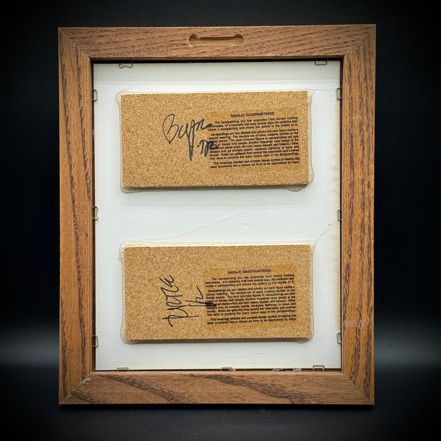 Artist Signed & Custom Framed Double Navajo Sand Painting