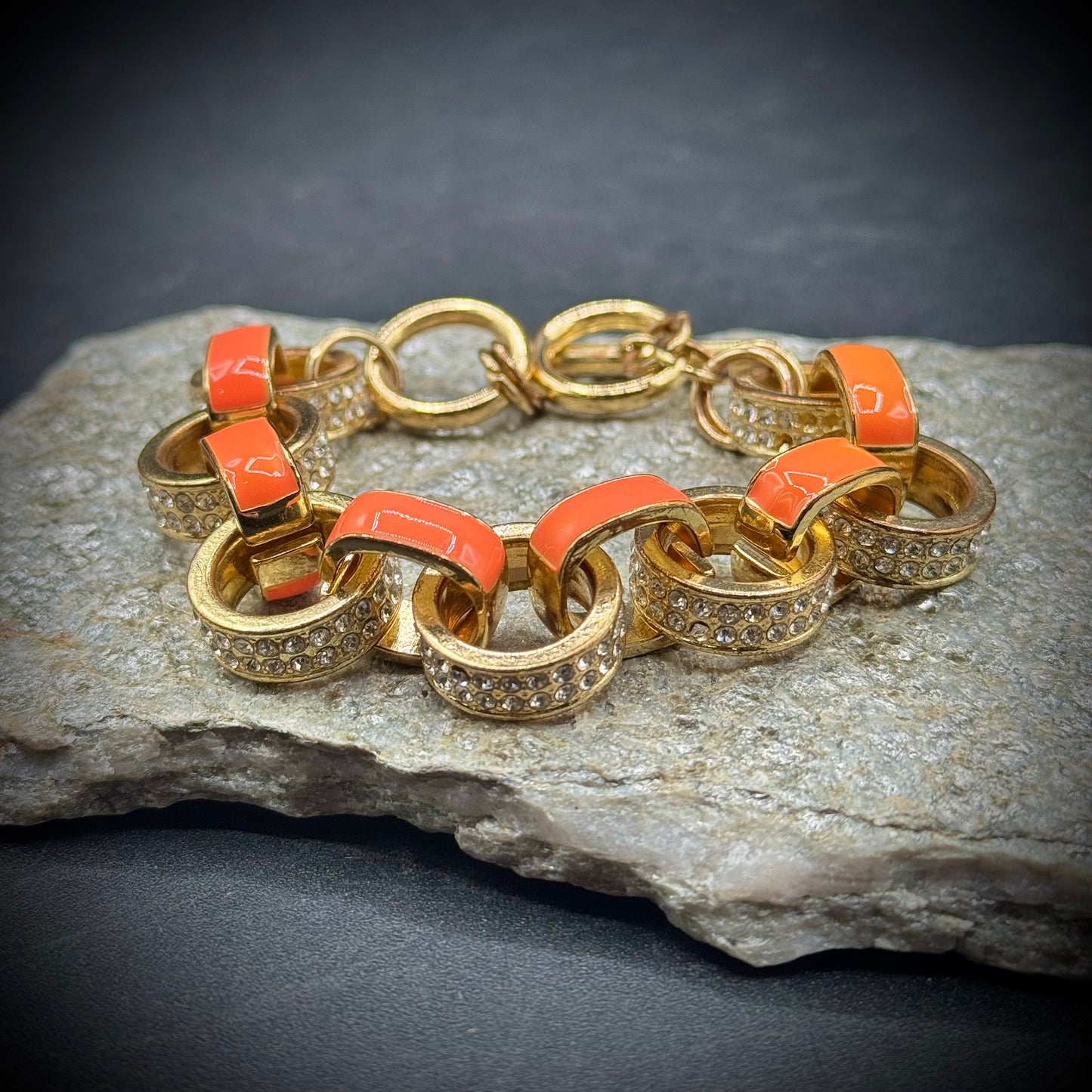 Banana Republic Chunky Link Bracelet with Rhinestones & Enamel