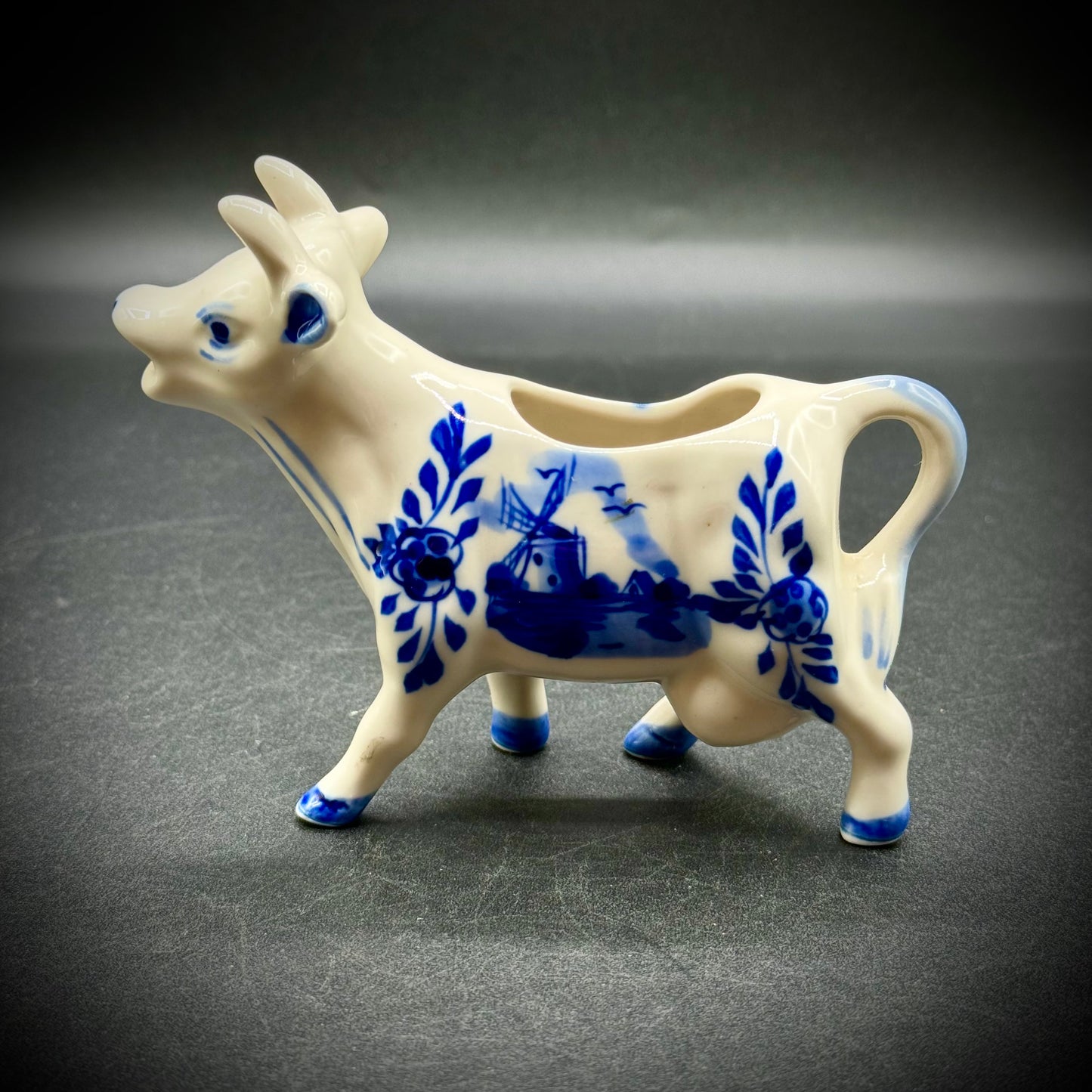 Vintage Delft Blue Cow Creamer