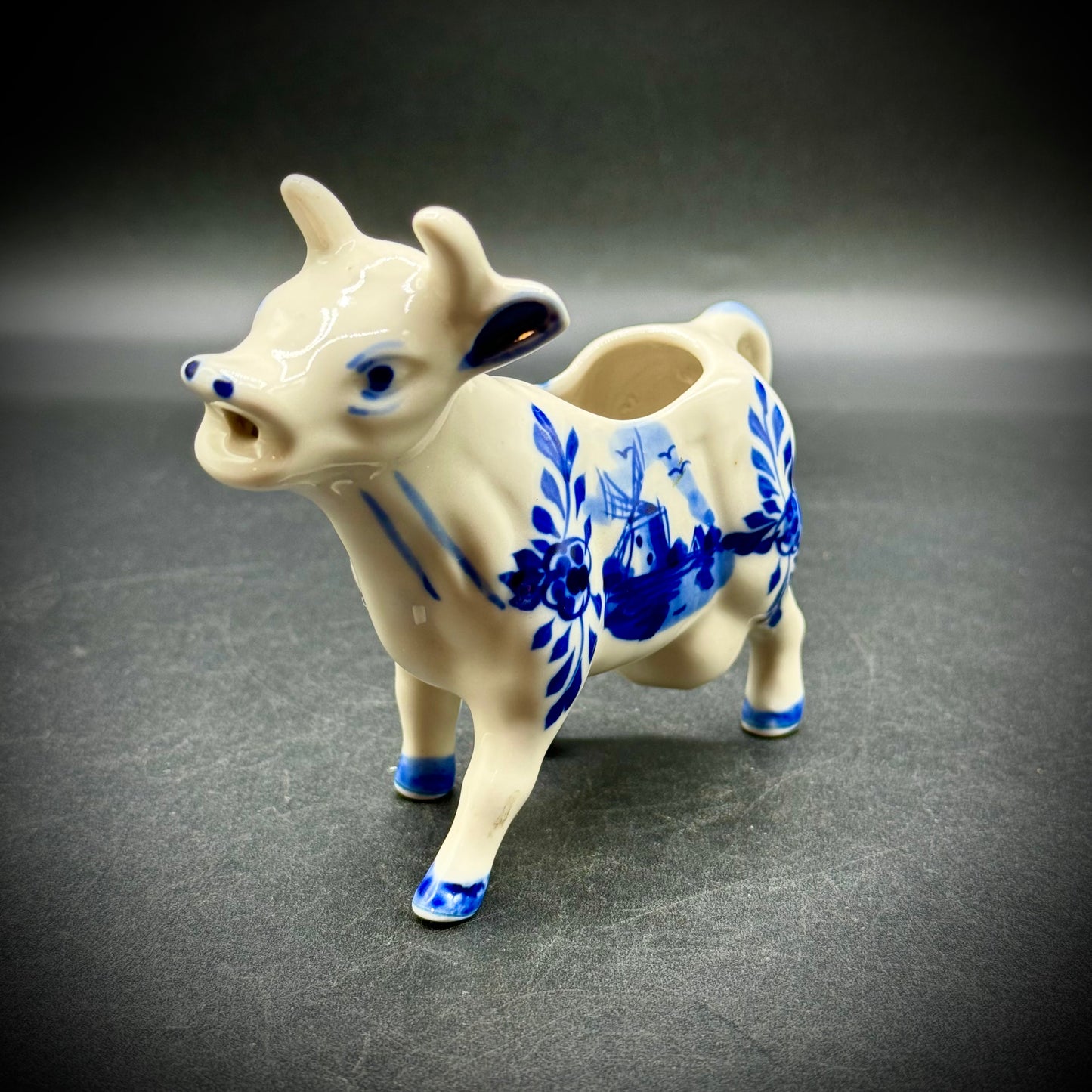 Vintage Delft Blue Cow Creamer