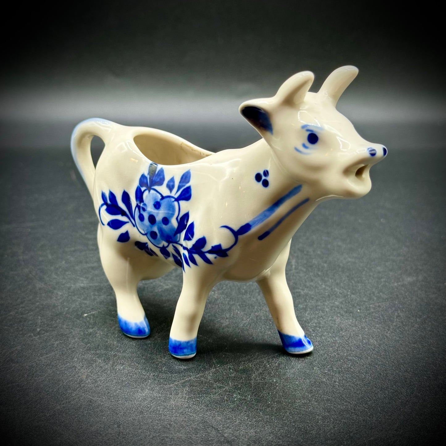 Vintage Delft Blue Cow Creamer