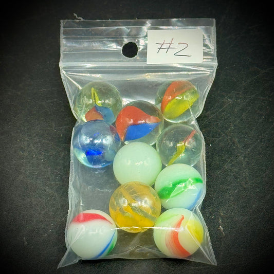 Bag of 10 Vintage Colorful Marbles #2