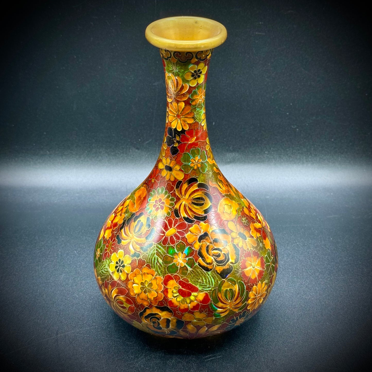 Mid Century Cloisonné Enamel Vase