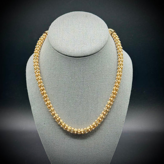 Anne Klein Gold Tone, Pearls & Rhinestones Necklace