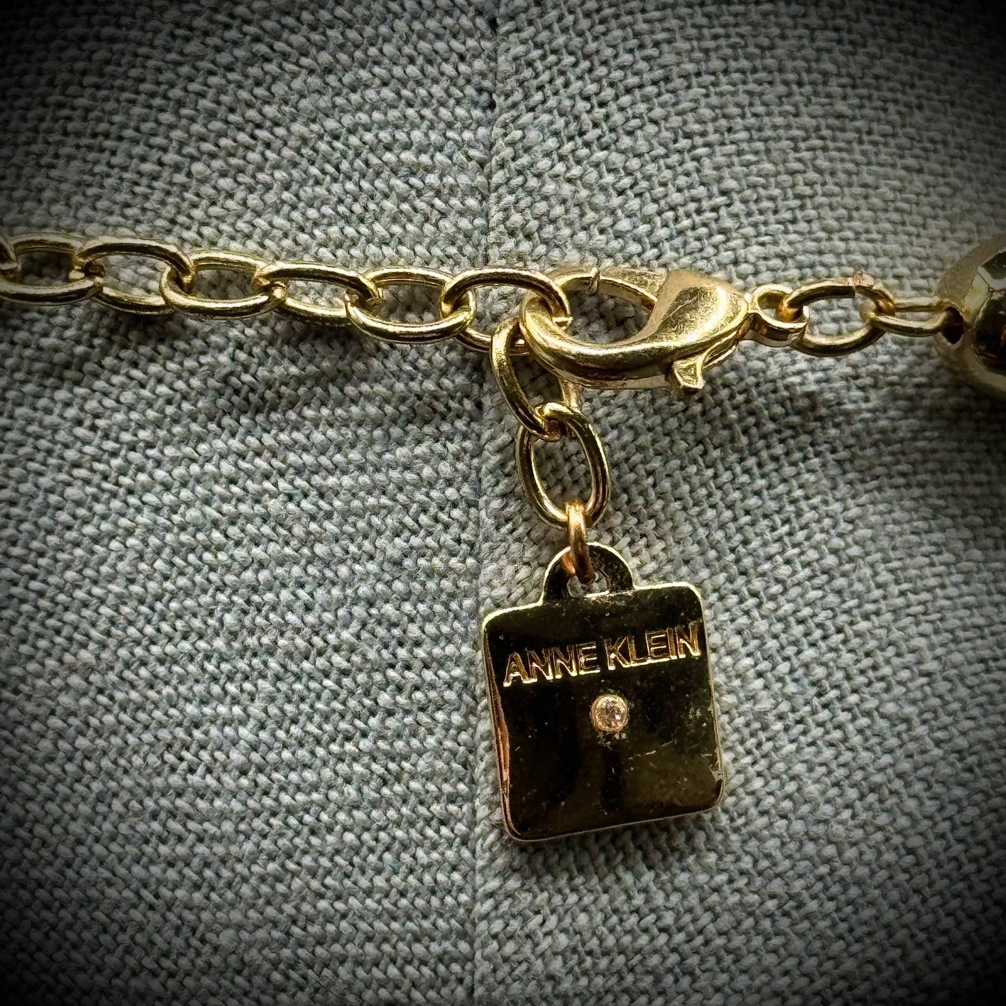 Anne Klein Gold Tone, Pearls & Rhinestones Necklace