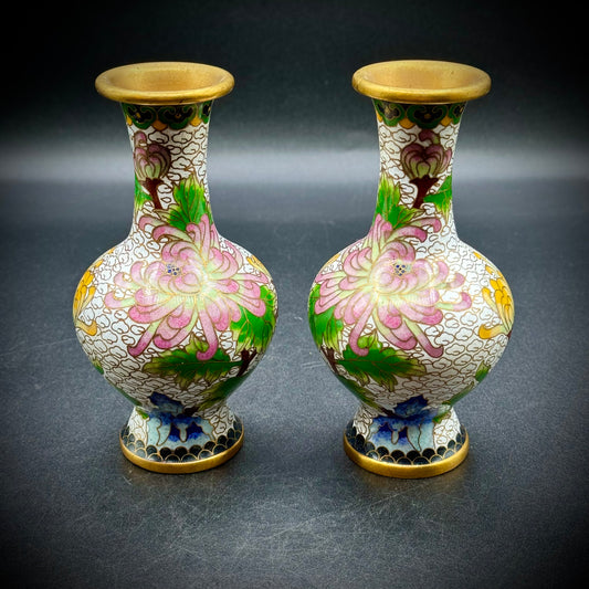 Pair of Chinese Cloisonné Vases