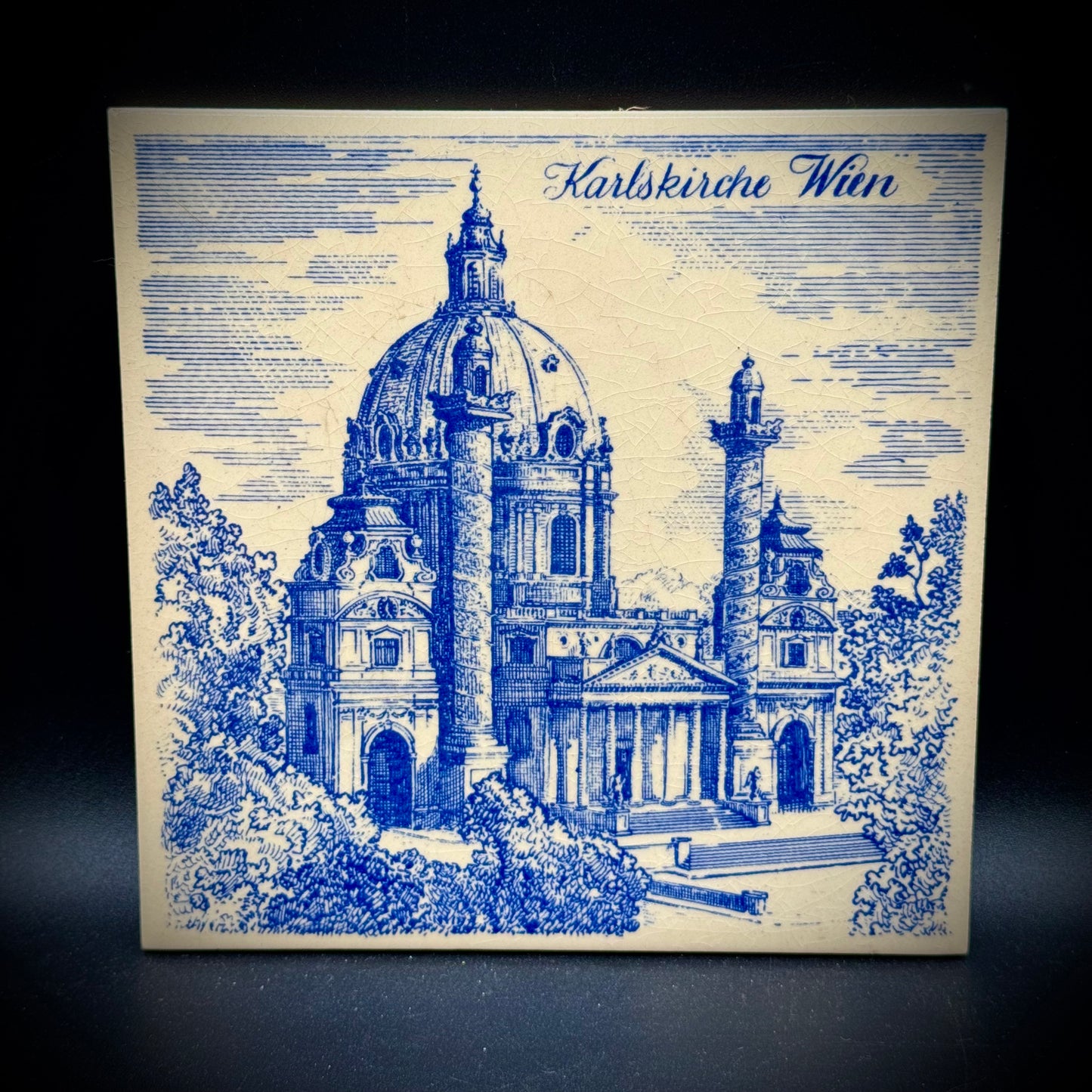 Vintage St. Charles Church Vienna, Austria Tile/Trivet