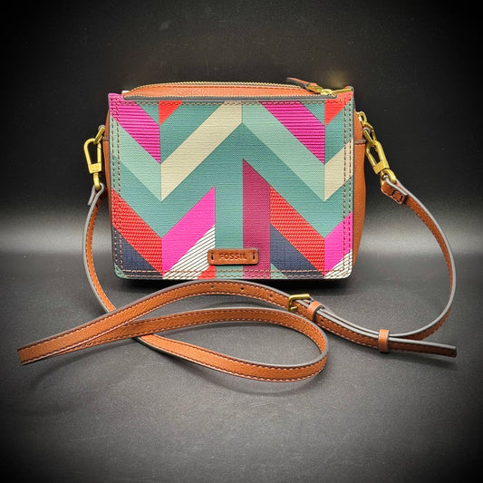 Colorful Fossil Crossbody Vegan Leather Bag - New w/o Tags