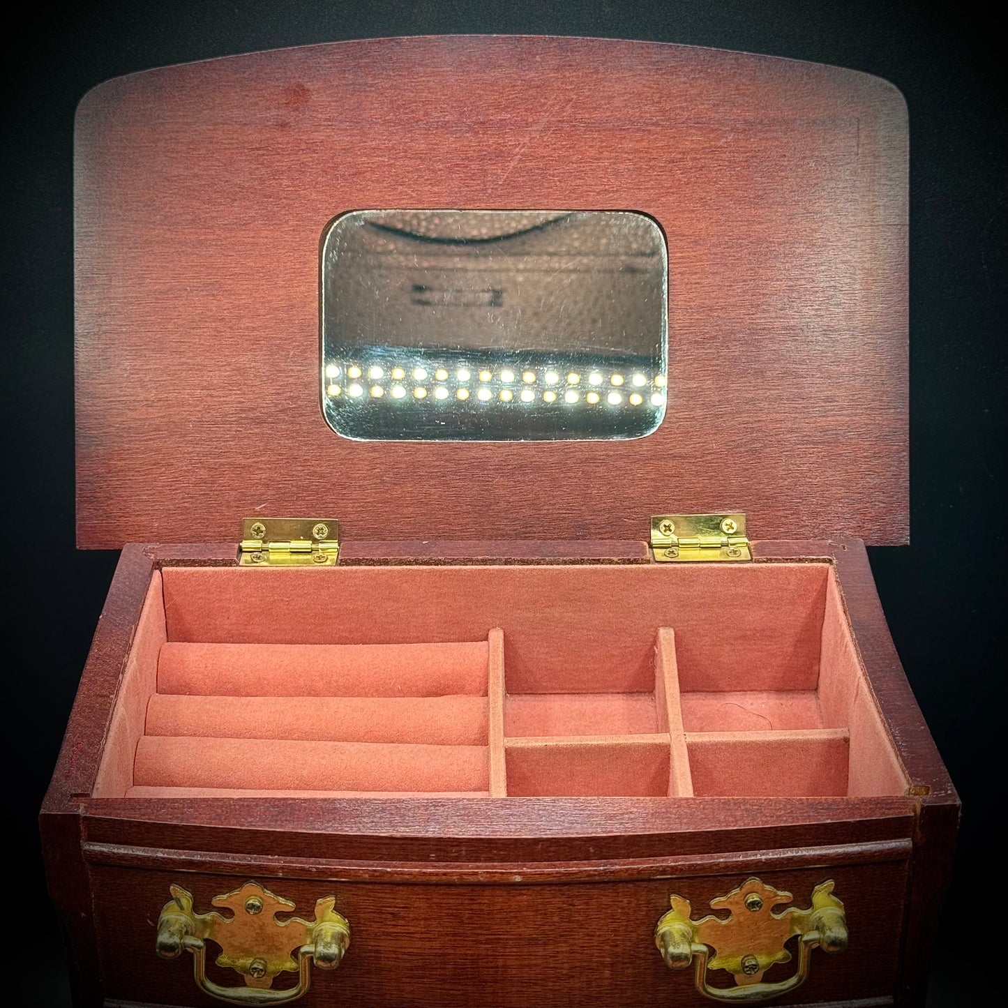 Vintage Tabletop Chippendale Jewelry Chest with Clawfoot Accents