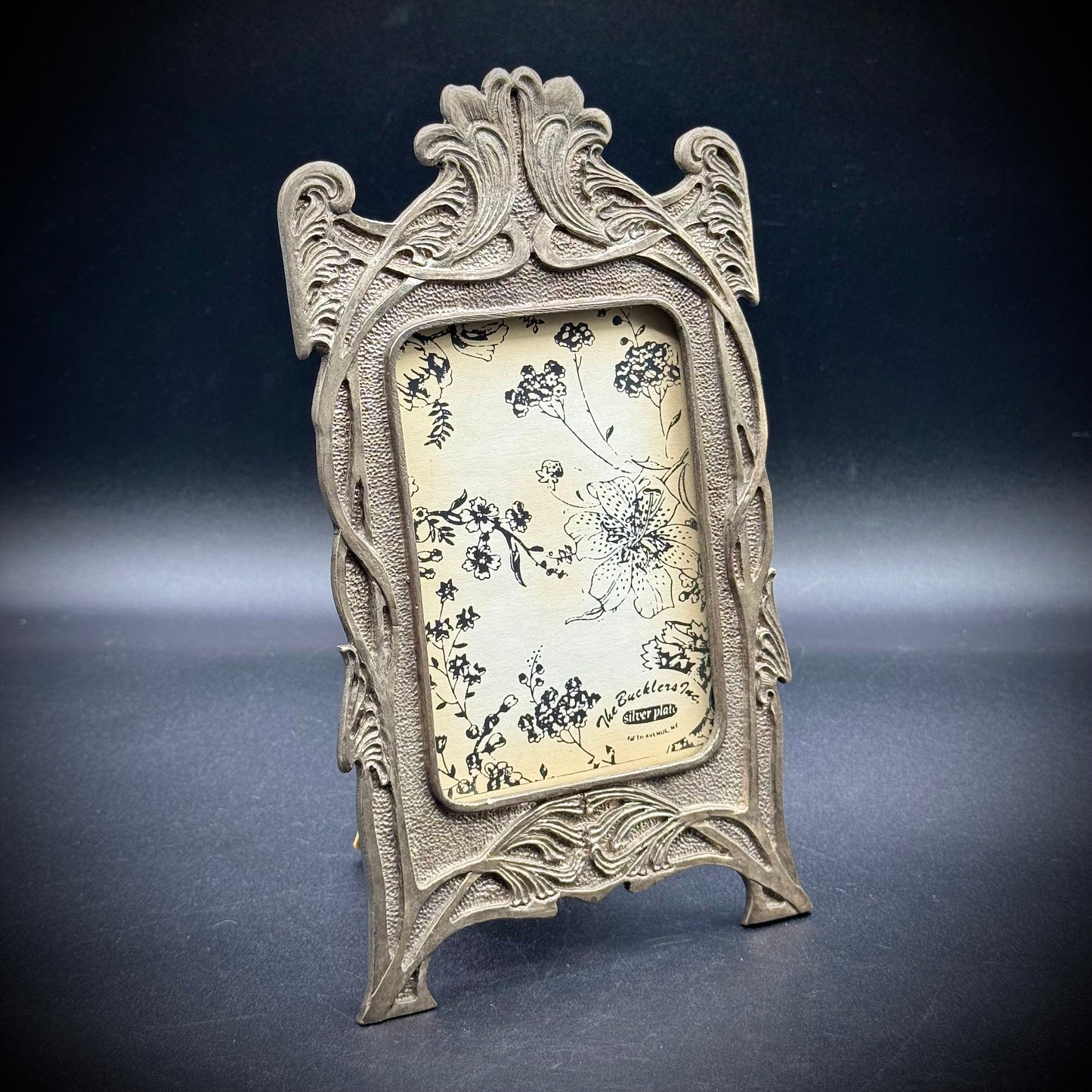 Vintage Silverplate Art Nouveau Frame From Bucklers on Fifth Avenue New York