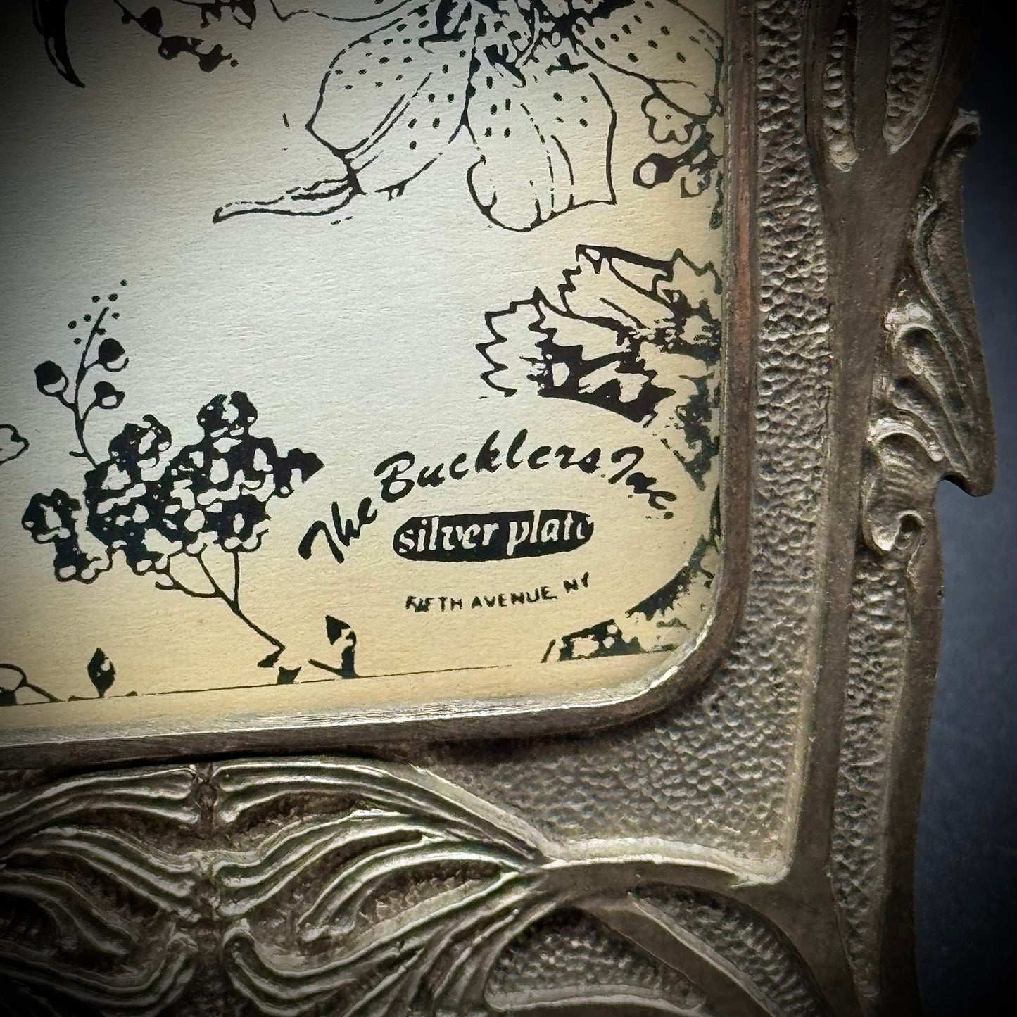 Vintage Silverplate Art Nouveau Frame From Bucklers on Fifth Avenue New York