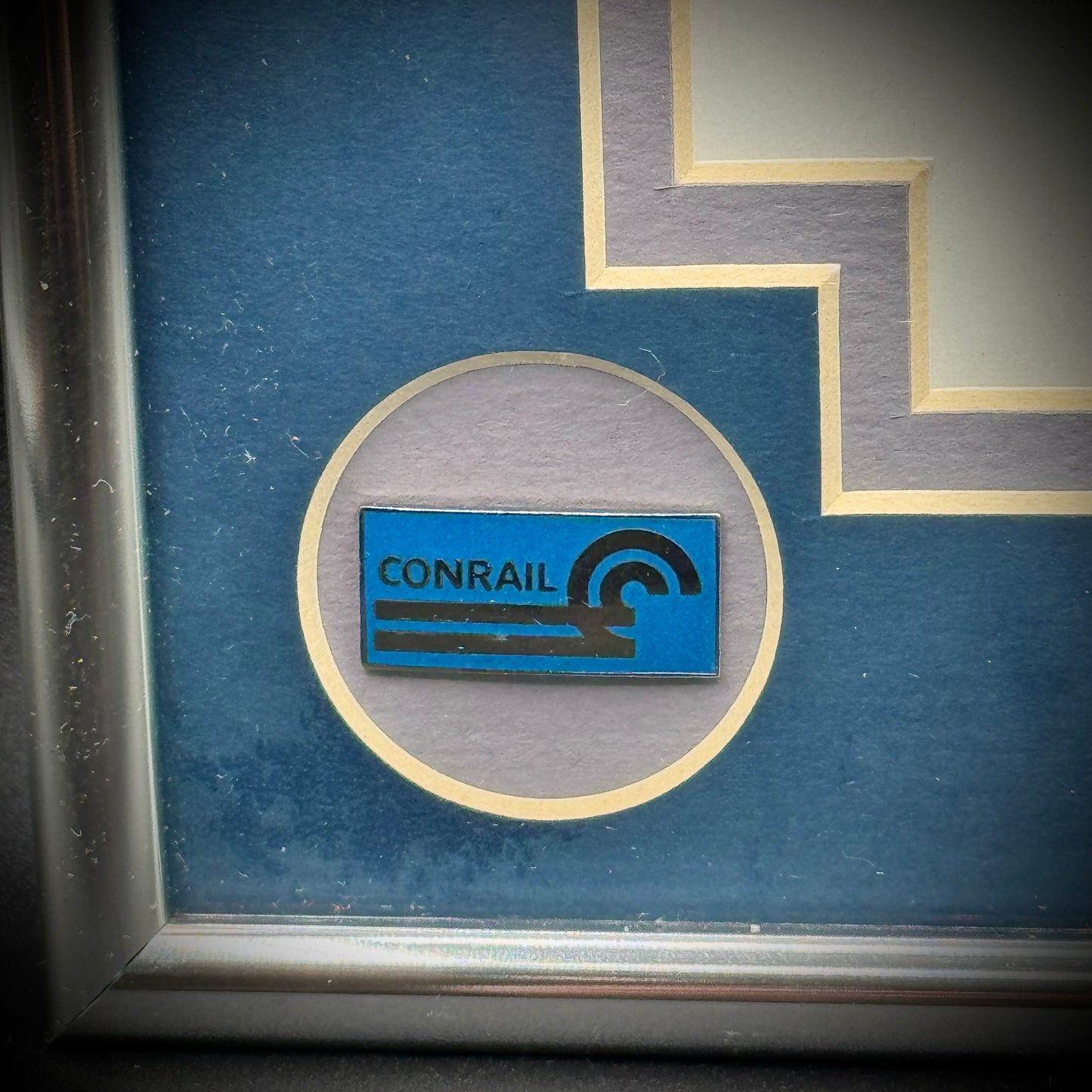 Professionally Framed Train Lithograph with Pin