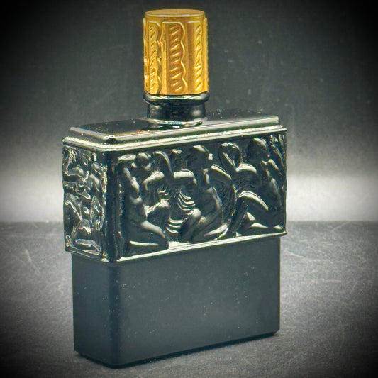 Vintage Lalique Black Glass Perfume Bottle by Molinard