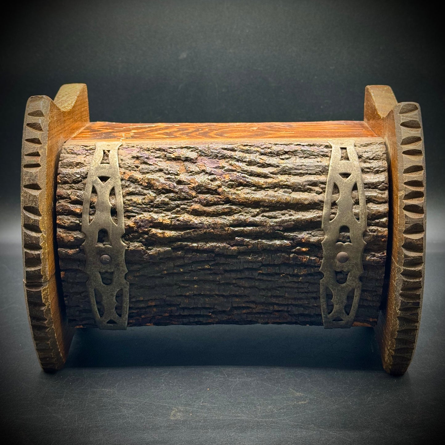 Vintage Hand Made Tramp Art Wood Box with Antique Hardware
