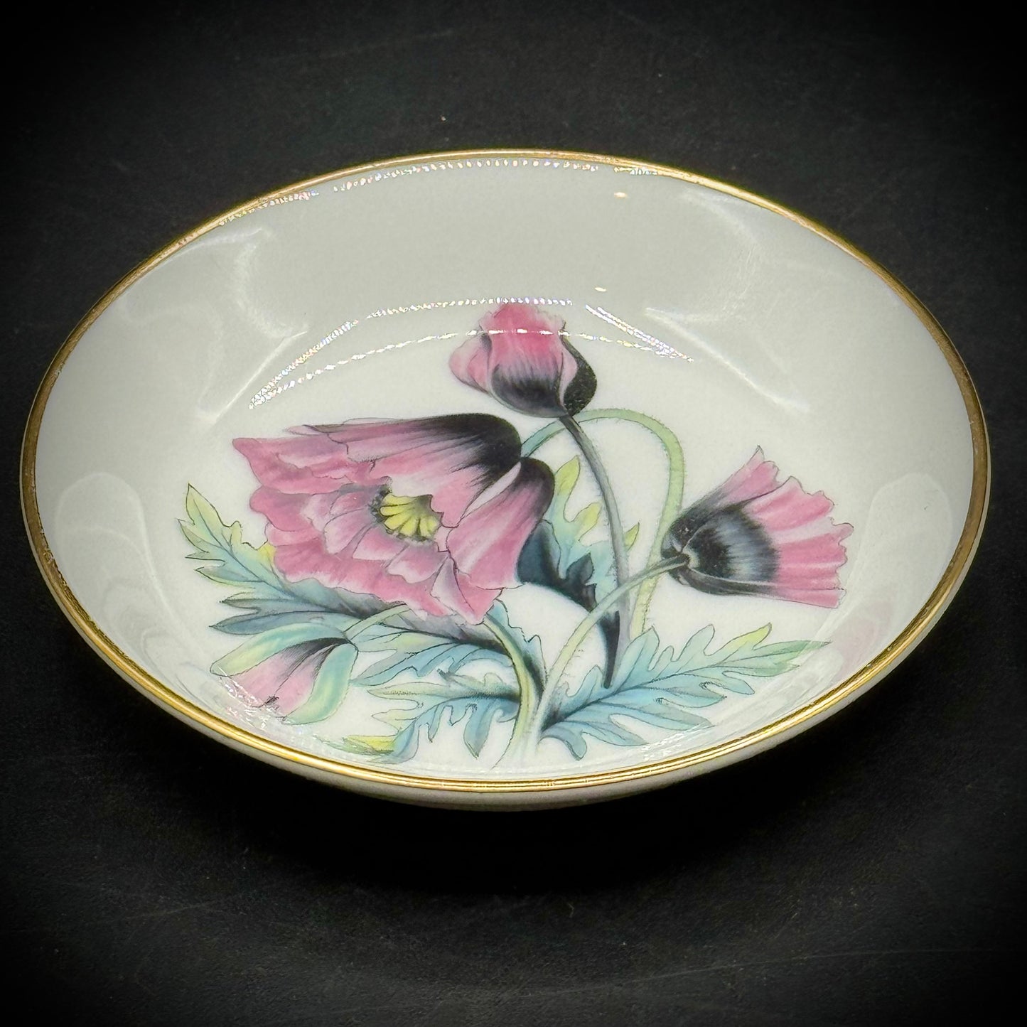 Pair of Vintage Royal Worcester England Bone China Floral Dishes